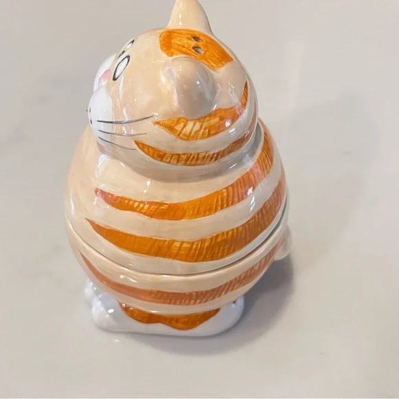 Bella Casa Ganz Adorable Orange Tabby Cat Ceramic Salt & Pepper Shaker - Picture 9 of 9